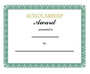 Blank Scholarship Certificate Template | Free Certificate Templates