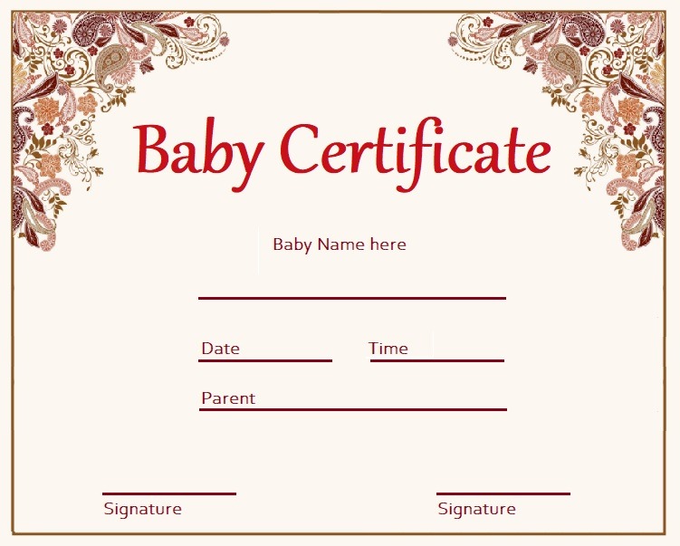 Baby Certificate Templates 11 Free Certificate Templates In Word